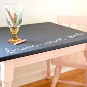 Chalkboard Blackboard Paint - Brush on Wood, Metal, Glass, Wall, Plaster Boards Sign, Frame or Any Surface. Use with Chalk Pen Wet Erase, Non-Toxic - Matte Finish [Black] - (8.5oz Cover 32 sf)