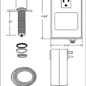 Westbrass ASB-07 Sink Top Waste Disposal Air Switch and Single Outlet Control Box, Flush Button, 1-Pack, Satin Nickel