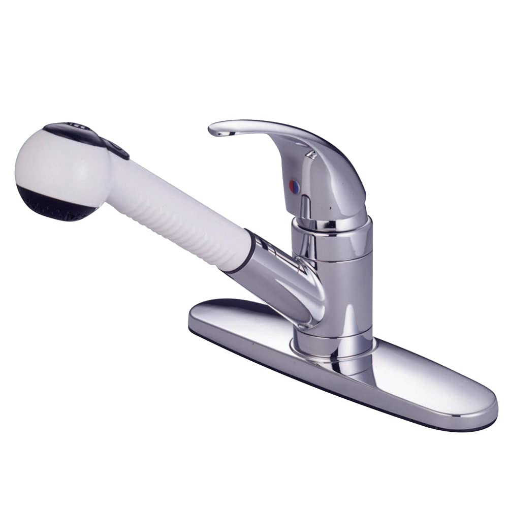 Kingston Brass KB6701LL Legacy Pull-Out Sprayer Kitchen Faucet, 8", Polished Chrome