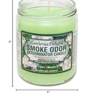 Smoke Odor Exterminator 13oz Jar Candle, Gardenia Delight