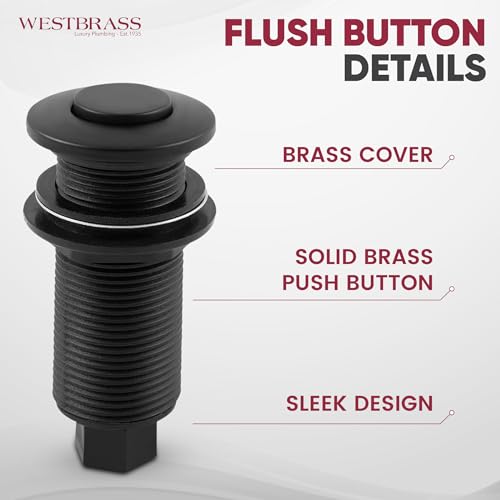 Westbrass ASB-07 Sink Top Waste Disposal Air Switch and Single Outlet Control Box, Flush Button, 1-Pack, Satin Nickel