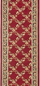 SAFAVIEH Lyndhurst Collection Runner Rug - 2'3" x 8', Red & Black, Traditional Floral Trellis Design, Non-Shedding & Easy Care, Ideal for High Traffic Areas in Living Room, Bedroom (LNH557-4090)