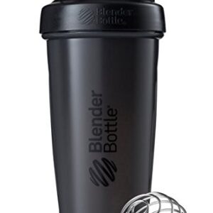 Black Blender Bottle Variety Pack- (1) 28 Oz (Large) + (1) 20 Oz (Mini)