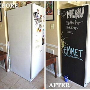 Chalkboard Blackboard Paint - Brush on Wood, Metal, Glass, Wall, Plaster Boards Sign, Frame or Any Surface. Use with Chalk Pen Wet Erase, Non-Toxic - Matte Finish [Black] - (8.5oz Cover 32 sf)