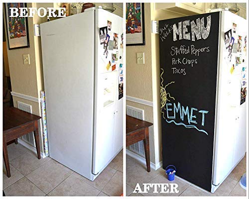 Chalkboard Blackboard Paint - Brush on Wood, Metal, Glass, Wall, Plaster Boards Sign, Frame or Any Surface. Use with Chalk Pen Wet Erase, Non-Toxic - Matte Finish [Black] - (8.5oz Cover 32 sf)