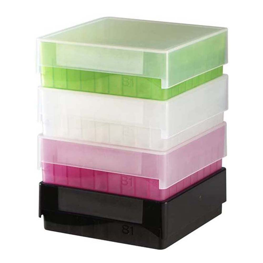 Heathrow Scientific - HS120041 HS120033 81 Well Microtube Storage Box, Cryogenic Box, Tube Storage, 1.5mL/2.0mL Tubes,Polypropylene, Black, (5/pk)