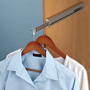 Hafele Synergy Elite 14 1/8" Valet Closet Rod For Clothes Hangers and Hanging Garment Bags (Polished Chrome Finish)