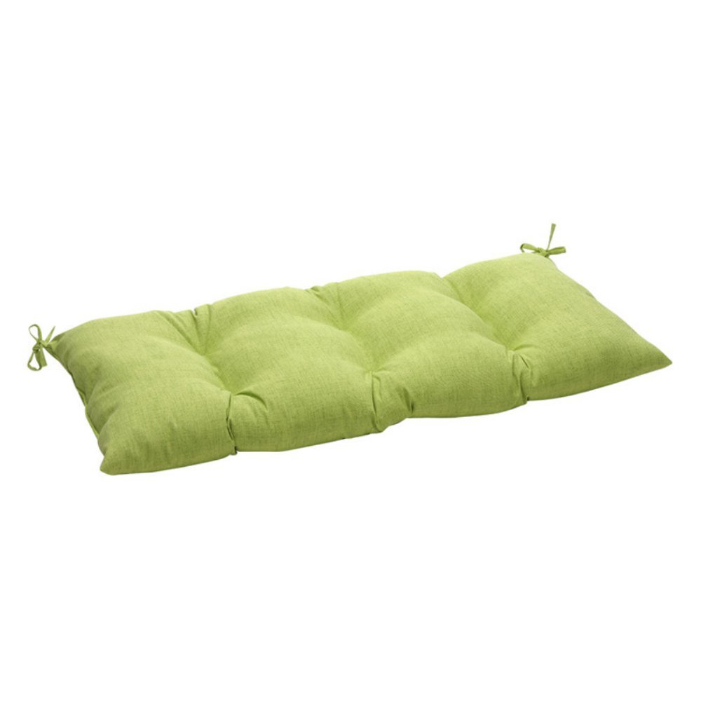 Pillow Perfect Pompeii Solid Indoor/Outdoor Wicker Patio Sofa/Swing Cushion Tufted, Weather and Fade Resistant, 18.5" x 44", Green