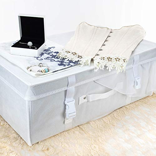 HANGERWORLD Wedding Dress Storage Box Bridal Gown Preservation Kit including 10 sheets of Archival Acid Free Tissue Paper (Medium, White)