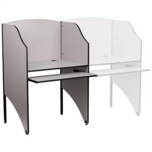 flash furniture kevin starter student study carrel for testing centers and classrooms, starter study carrel unit/private student testing desk, gray