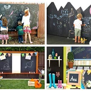 Chalkboard Blackboard Paint - Brush on Wood, Metal, Glass, Wall, Plaster Boards Sign, Frame or Any Surface. Use with Chalk Pen Wet Erase, Non-Toxic - Matte Finish [Black] - (8.5oz Cover 32 sf)