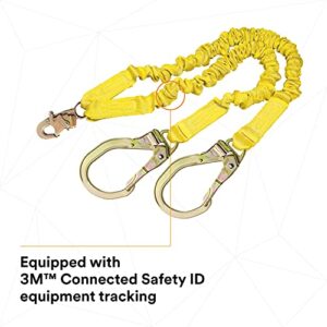 3M DBI-SALA Shockwave 2, 1244412 6' Shock Absorbing Lanyard, Tubular Web, 100% Tie Off w/ Steel Rebar Hooks On Leg Ends, Snap Hook On Other, Yellow