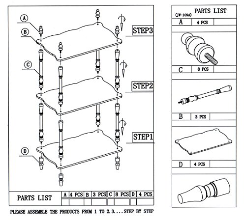 Frenchi Home Furnishing 3-Tier Shelves