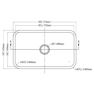 Dawn ASU106 Kitchen Sink, Polished Satin