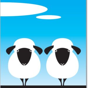 NobleWorks 8189 Two Sheep Naughty Humor Birthday Greeting Card with Envelope