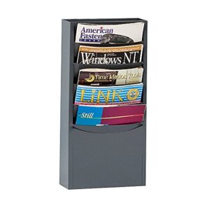 Durham 403-95 Gray Cold Rolled Steel 5 Contour Pocket Vertical Literature Rack, 9-3/4" Width x 20-1/4" Height x 4-1/8" Depth