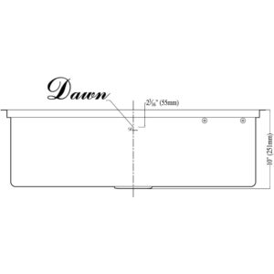 Dawn SRU311710 Undermount Small Corner Radius Single Bowl Sink with Basket, Polished Satin