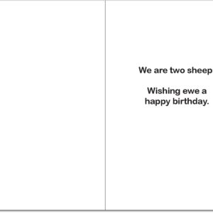 NobleWorks 8189 Two Sheep Naughty Humor Birthday Greeting Card with Envelope