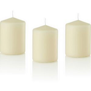 3 X 4 Inch Pillar Candles Set of 12 Bulk Event Pack Premium Wax Round Unscented Ivory Pillar Candles Wax for Wedding, Spa, Party, Birthday, Holiday, Bath, Home Decor (3x4 - Ivory)