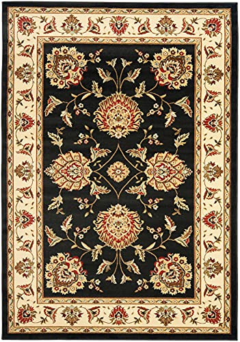 SAFAVIEH Lyndhurst Collection Accent Rug - 4' x 6', Black & Ivory, Traditional Oriental Design, Non-Shedding & Easy Care, Ideal for High Traffic Areas in Entryway, Living Room, Bedroom (LNH555-9012)