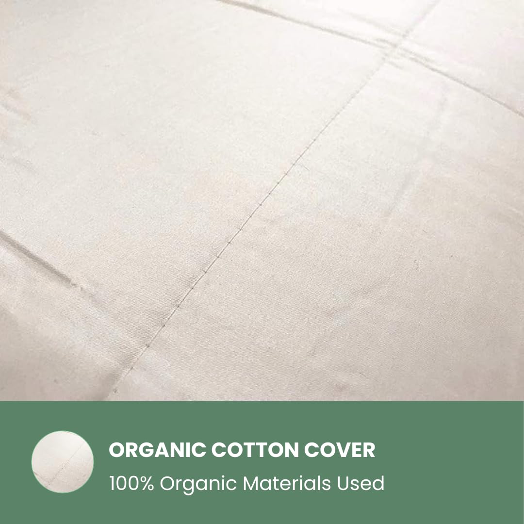 ORGANIC TEXTILES 100% All-Natural Australian Wool Bed Comforter with Organic Cotton Cover (Twin Size, Regular Fill), Temperature Regulation, Skin Sensitive, Luxurious Soft Feel, Machine Washable