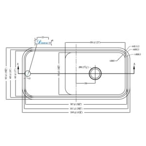 Dawn DSU4120 Undermount Single Bowl with Work Surface, Polished Satin