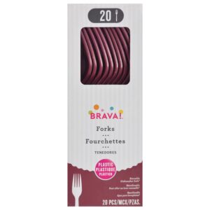 Berry Plastic Heavy Weight Forks (20 Count) - Premium Disposable Plastic Cutlery, Perfect for Home Use and All Kinds of Occasions