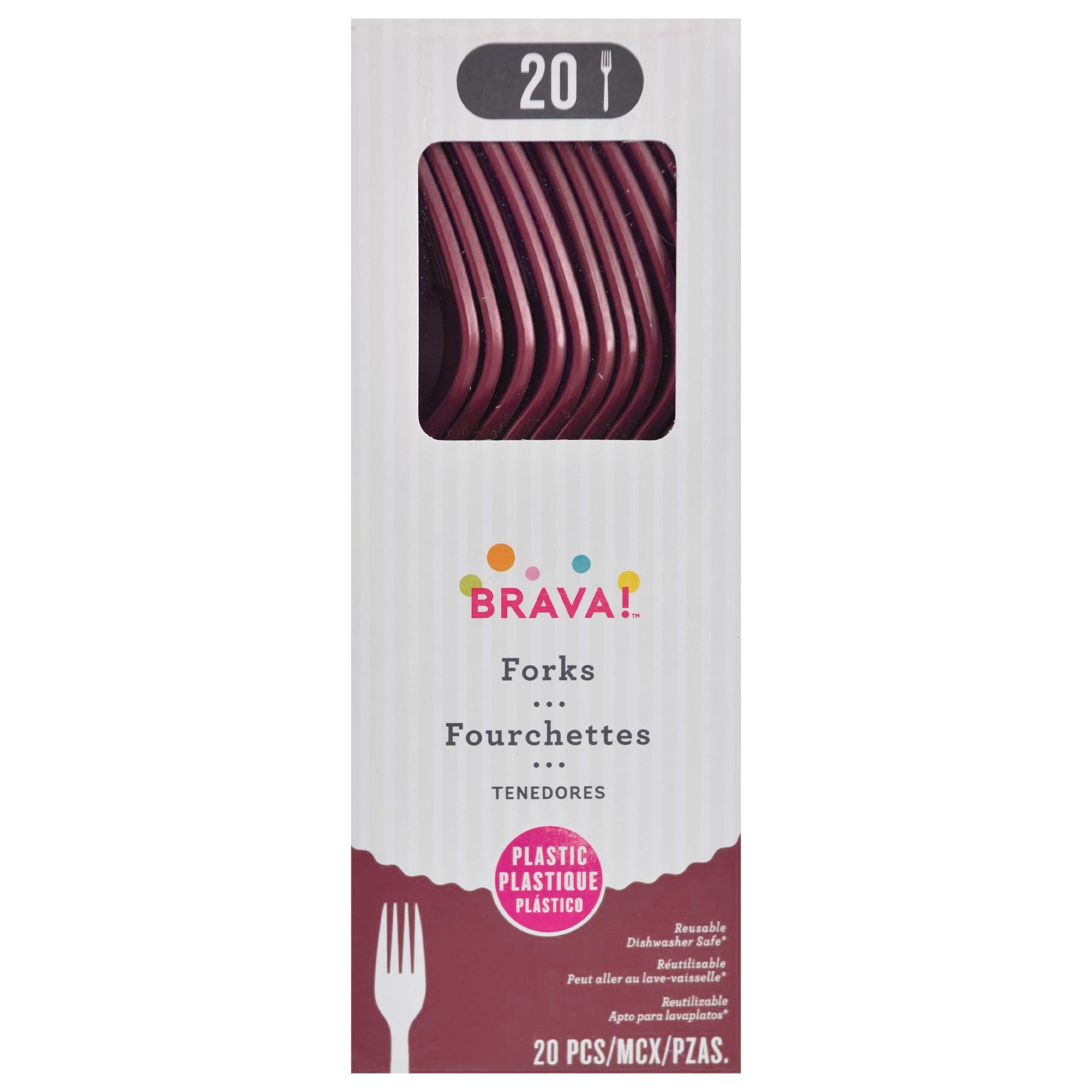 Berry Plastic Heavy Weight Forks (20 Count) - Premium Disposable Plastic Cutlery, Perfect for Home Use and All Kinds of Occasions