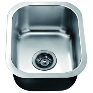 dawn bs1215 undermount single bowl bar sink, polished satin