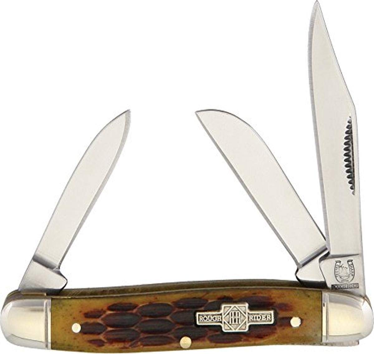 Rough Ryder Small Stockman Amber Bone