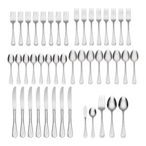 Oneida 2855045HA Satin Sand Dune 45 Piece Everyday Flatware Set, Service for 8