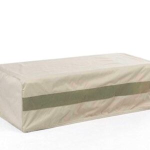 Covermates Outdoor Rectangular Ottoman Cover - Water Resistant Polyester, Drawcord Hem, Mesh Vents, Seating and Chair Covers, 48W x 28D x 18H, Khaki