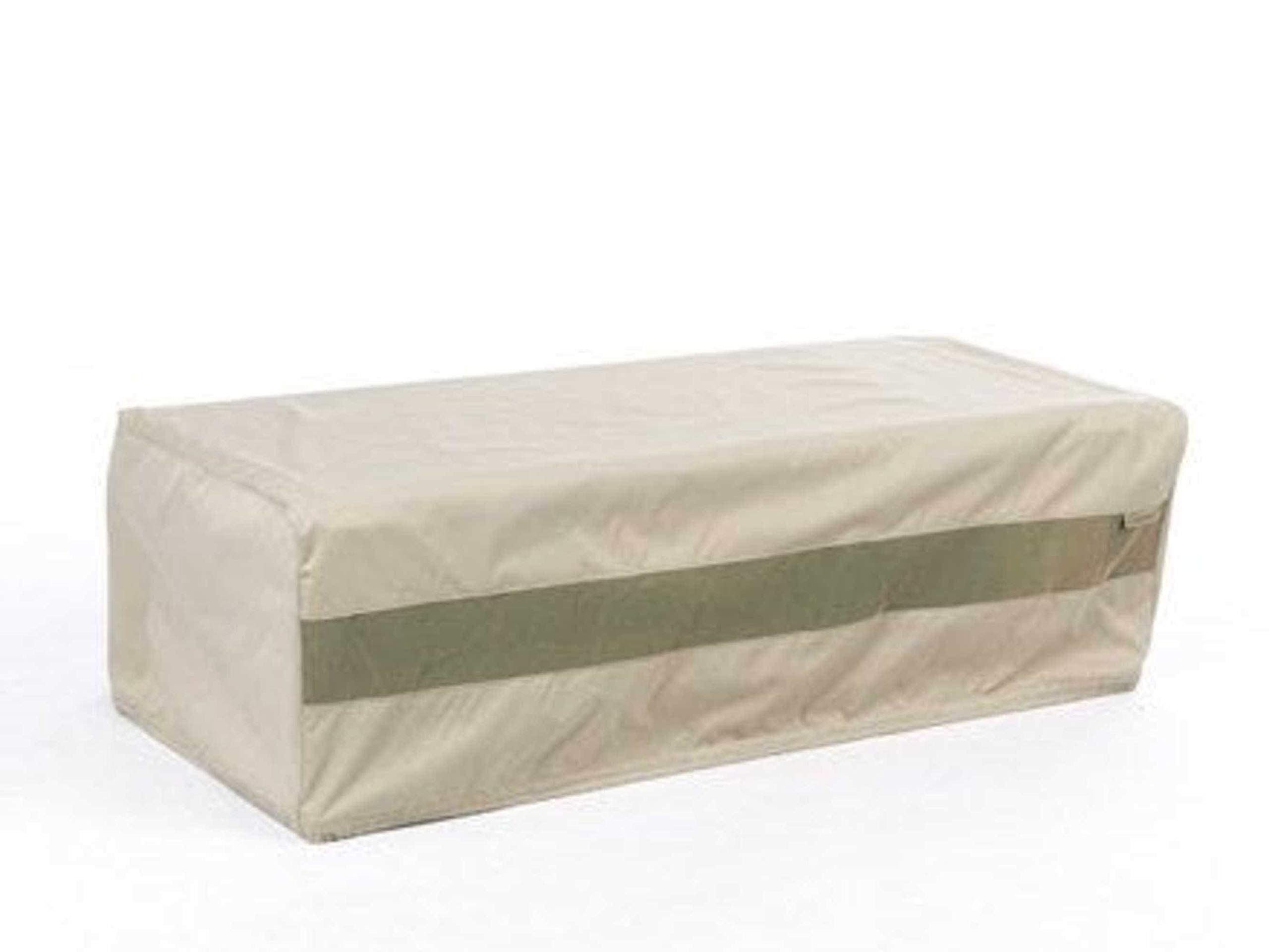 Covermates Outdoor Rectangular Ottoman Cover - Water Resistant Polyester, Drawcord Hem, Mesh Vents, Seating and Chair Covers, 48W x 28D x 18H, Khaki