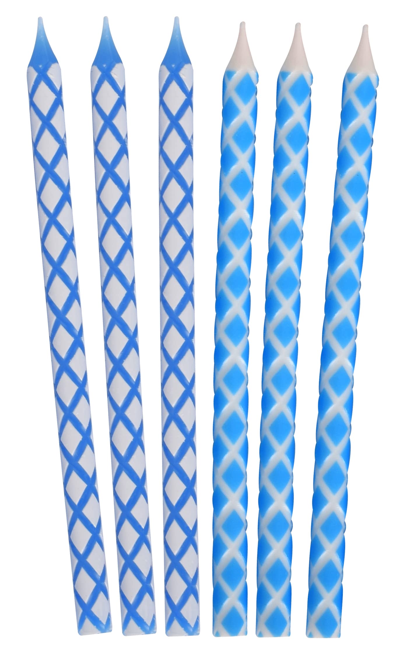 Dripless Chanukah Candles Standard Size - Diamond Etched Blue & White Hanukkah Candles Fits Most Menorahs - Premium Quality Wax - 45 Count for All 8 Nights of Hanukkah - by Ner Mitzvah