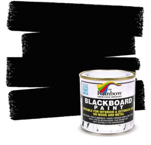 chalkboard blackboard paint - brush on wood, metal, glass, wall, plaster boards sign, frame or any surface. use with chalk pen wet erase, non-toxic - matte finish [black] - (8.5oz cover 32 sf)