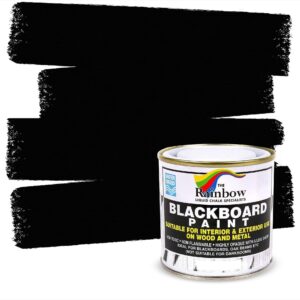 Chalkboard Blackboard Paint - Brush on Wood, Metal, Glass, Wall, Plaster Boards Sign, Frame or Any Surface. Use with Chalk Pen Wet Erase, Non-Toxic - Matte Finish [Black] - (8.5oz Cover 32 sf)