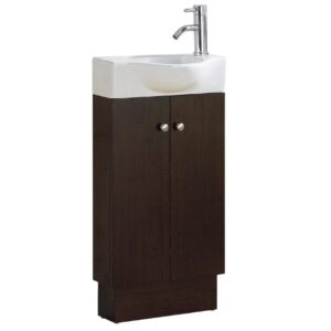 fine fixtures bathroom vanity set - cabinet and sink- glenwood wenge