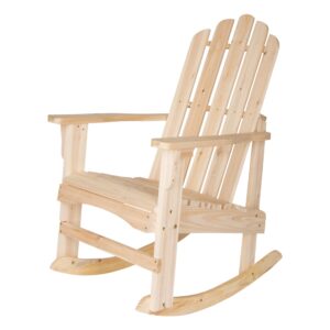 shine company marina adirondack porch rocker, indoor outdoor wood rocking chair, natural