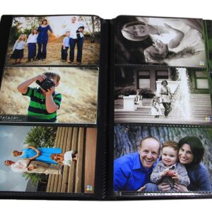 Photo Album 4x6 Holds 300 Photos - Art Portfolio with Protective Poly Case - Space Saver