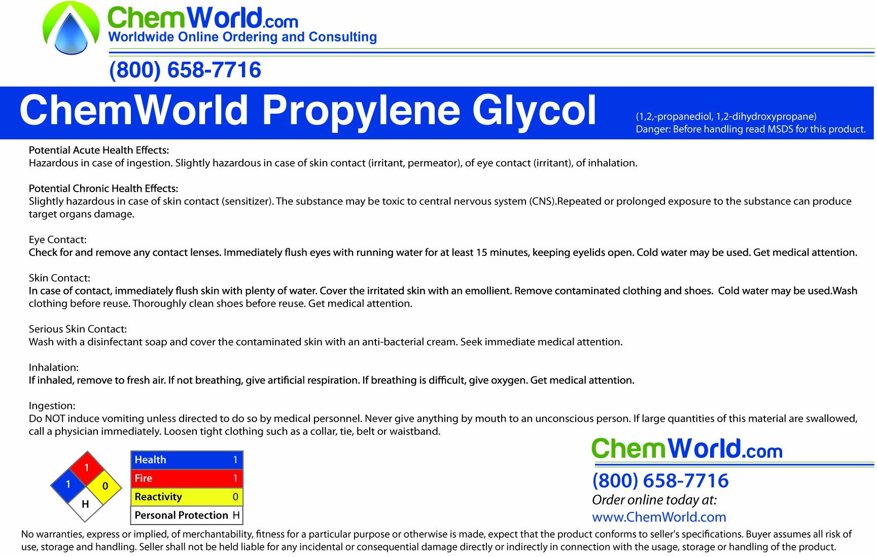 ChemWorld Propylene Glycol - 5 Gallon