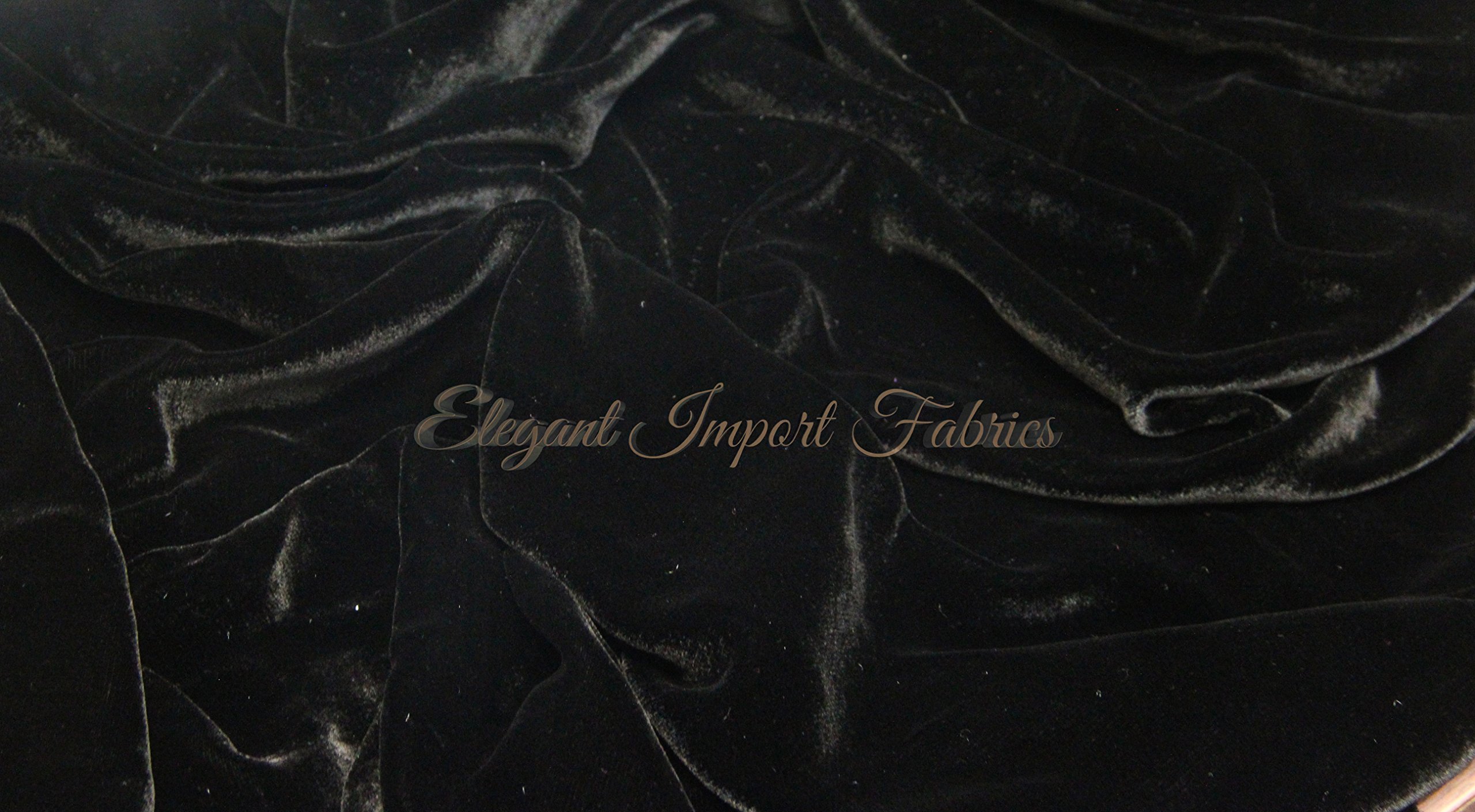 Black Silk Velvet Fabric 45" Wide by The Yard