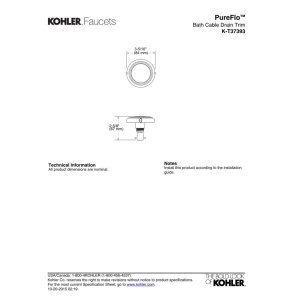 KOHLER Pureflo Bath Drain Trim - Trad Rot