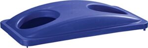 carlisle foodservice products 342027rec14 trimline plastic bottle/can recycle lid, 12" length x 12" width x 6" height, blue, for 343023rec and 342015rec containers