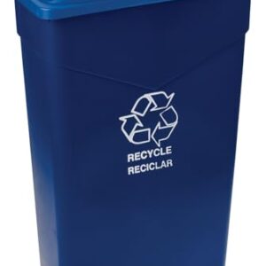 Carlisle FoodService Products 342027REC14 TrimLine Plastic Bottle/Can Recycle Lid, 12" Length x 12" Width x 6" Height, Blue, for 343023REC and 342015REC Containers