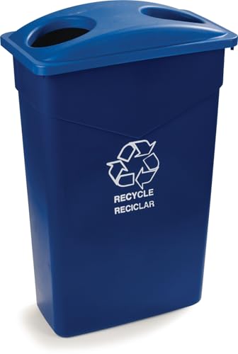 Carlisle FoodService Products 342027REC14 TrimLine Plastic Bottle/Can Recycle Lid, 12" Length x 12" Width x 6" Height, Blue, for 343023REC and 342015REC Containers