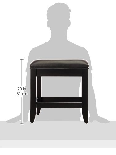 Home Styles Bedford Black Vanity Bench