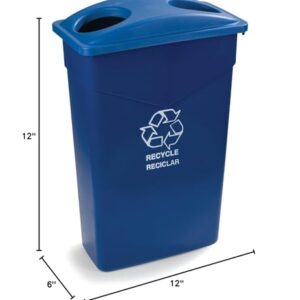 Carlisle FoodService Products 342027REC14 TrimLine Plastic Bottle/Can Recycle Lid, 12" Length x 12" Width x 6" Height, Blue, for 343023REC and 342015REC Containers