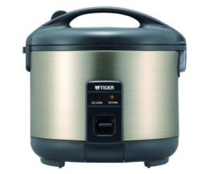 tiger jnp-s10u silver stainless steel electronic rice cooker and warmer 5.5 cups