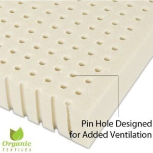 ORGANIC TEXTILES 2" Organic Latex Mattress Topper with Velvet Cover (King, Soft)