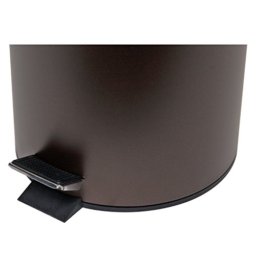 HOMEBASIX LYP0701 Small Step Round Trash Can, 7-Liter, 1.8 Gallon Venetian Bronze